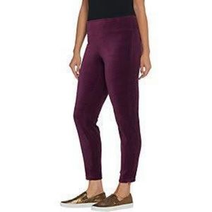 Denim and Company velour legging zipper ankle